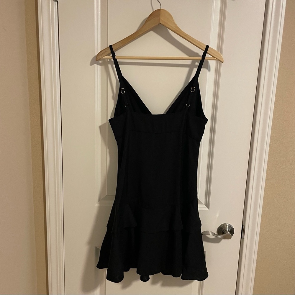 SANDRO Gisele Ruffle Mini Dress Black Size 6 European 38 - Picture 7 of 13